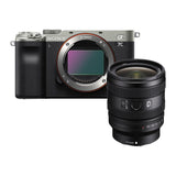 Sony A7C Mark II mirrorless camera in silver with FE 24-50mm f/2.8G lens