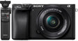 Sony Alpha A6400 mirrorless camera with 16-50mm lens and Bluetooth grip