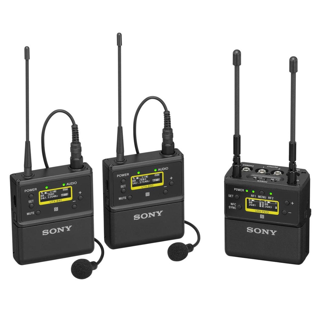 Sony UWP-D27CE42 2 person camera mount wireless omni lavalier microphone system
