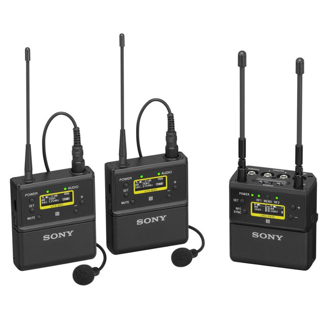 Sony UWP-D27CE42 2 person camera mount wireless omni lavalier microphone system