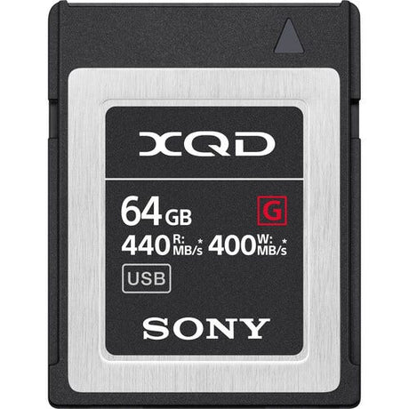 Sony XQD G Series 64GB memory card.