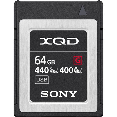 Sony XQD G Series 64GB memory card.
