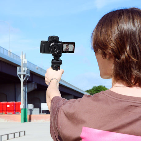 Sony ZV-1F Black Digital Vlog Camera w/Sony GPVPT2BT Bluetooth Shooting Grip-Black - additional product view