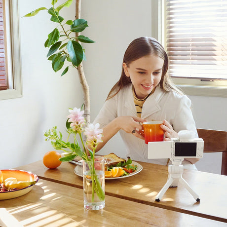 Sony ZV-1F White Digital Vlog Camera w/Sony GPVPT2BTW Bluetooth Shooting Grip-White - additional product view