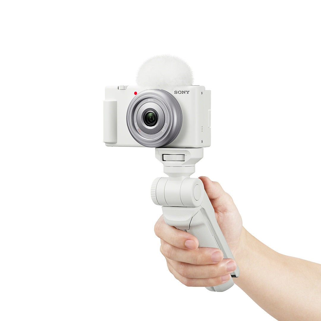 Sony ZV-1F White Digital Vlog Camera w/Sony GPVPT2BTW Bluetooth Shooting Grip-White - additional product view
