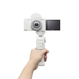 Sony ZV-1F White Digital Vlog Camera w/Sony GPVPT2BTW Bluetooth Shooting Grip-White - additional product view