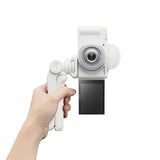 Sony ZV-1F White Digital Vlog Camera w/Sony GPVPT2BTW Bluetooth Shooting Grip-White - additional product view