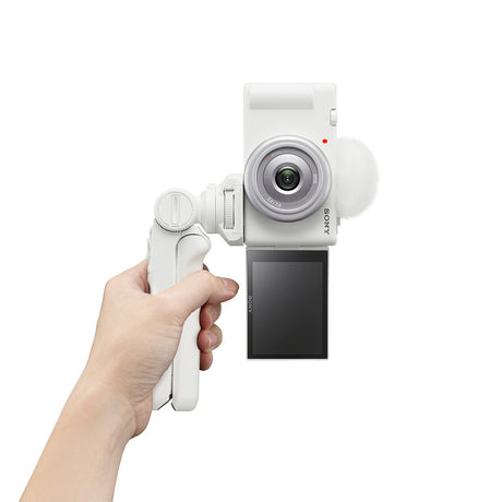 Sony ZV-1F White Digital Vlog Camera w/Sony GPVPT2BTW Bluetooth Shooting Grip-White - additional product view