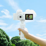 Sony ZV-1F White Digital Vlog Camera w/Sony GPVPT2BTW Bluetooth Shooting Grip-White - additional product view
