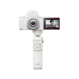 Sony ZV-1F White digital vlog camera with Sony Bluetooth shooting grip