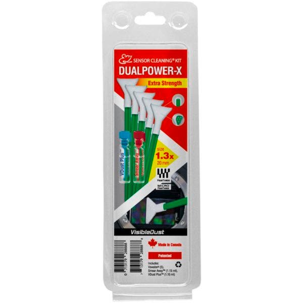 VisibleDust EZ Sensor Cleaning Kit DUALPOWER-X, extra strength, 1.3x Green Vswabs