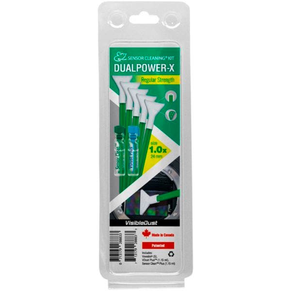 VisibleDust EZ Sensor Cleaning Kit DUALPOWER-X, regular strength, 1.0x Green Vswabs