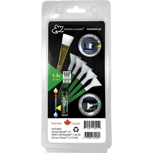 VisibleDust EZ Sensor Cleaning Kit PLUS with Sensor Clean, Green 1.3x Vswabs and brush