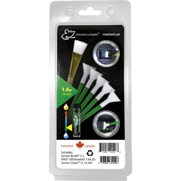 VisibleDust EZ Sensor Cleaning Kit PLUS with Sensor Clean, Green 1.6x Vswabs and brush