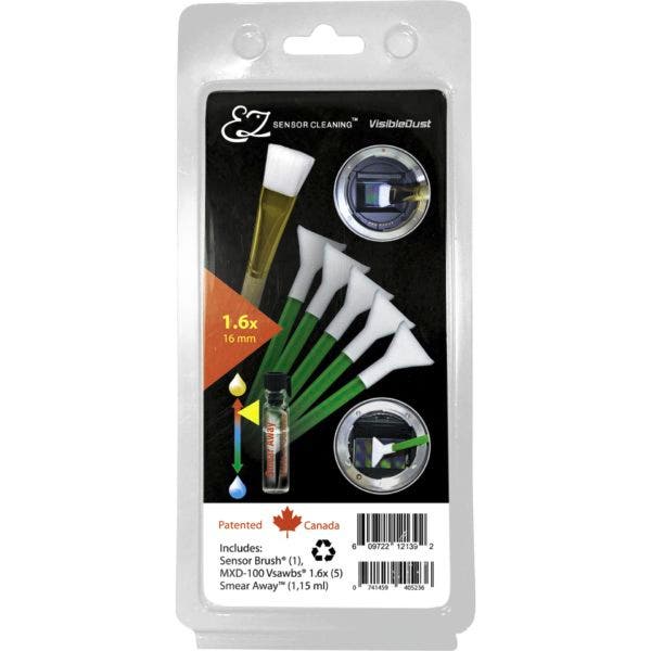 VisibleDust EZ Sensor Cleaning Kit PLUS with Smear Away, Green 1.6x Vswabs and brush