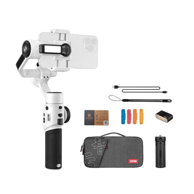 Zhiyun-Tech Smooth 5S Combo 3-axis handheld gimbal for smartphones in White
