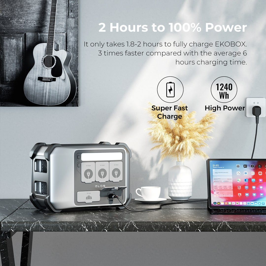 ZLOS EKOBOX Power Station Built In 1240Wh Battery w/1200 W-max 1800W AC Output - additional product view